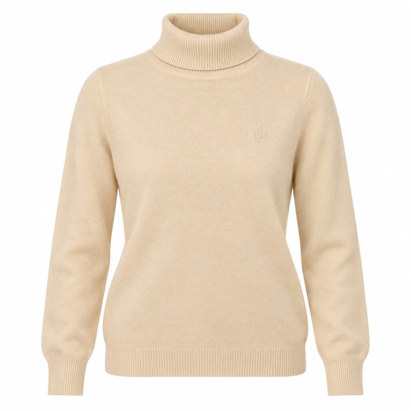 Lauren Ralph Lauren Sweaters - Lauren Ralph Lauren Cream Silk Cashmere Turtleneck Sweater NWT LRL Logo L